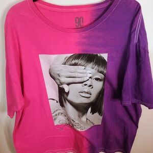 Vibrant Pink and Purple Graphic Tee